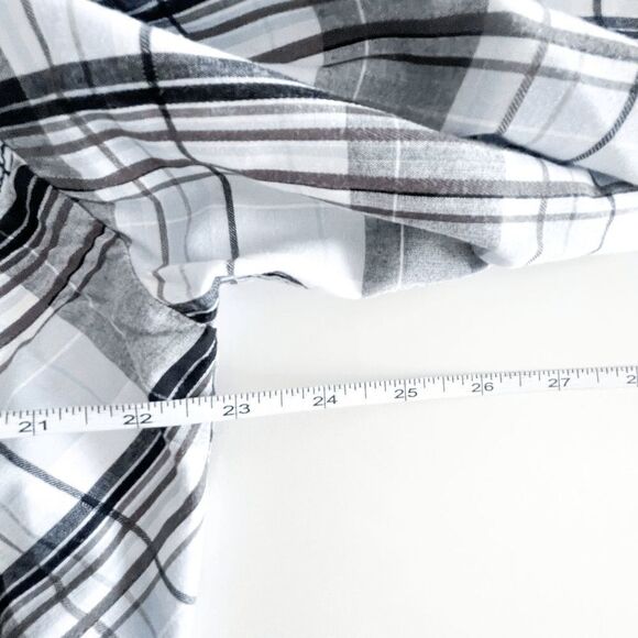 Panhandle Slim Mens Western Snap Up Shirt Long Sleeve Plaid Black White Large - Picture 5 of 7